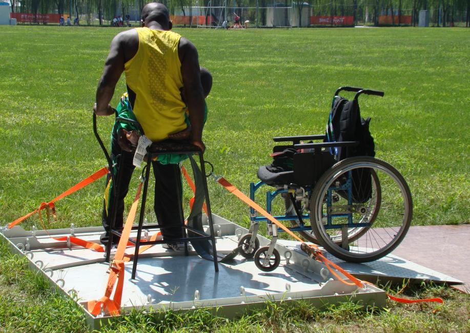 disabled throwing platform